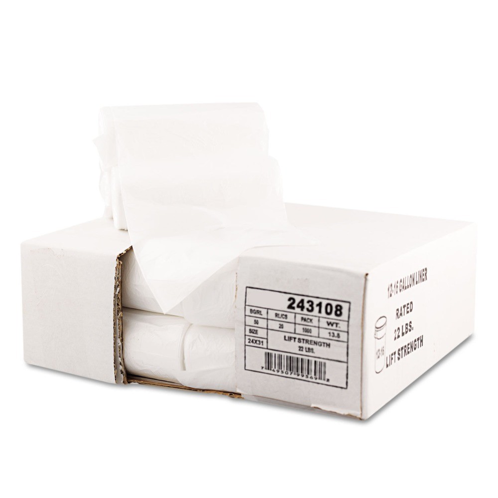 Boardwalk 243108 7 mic 24 x 31 High Density Can Liners (50 BG/RL, 20 RL/CT) New