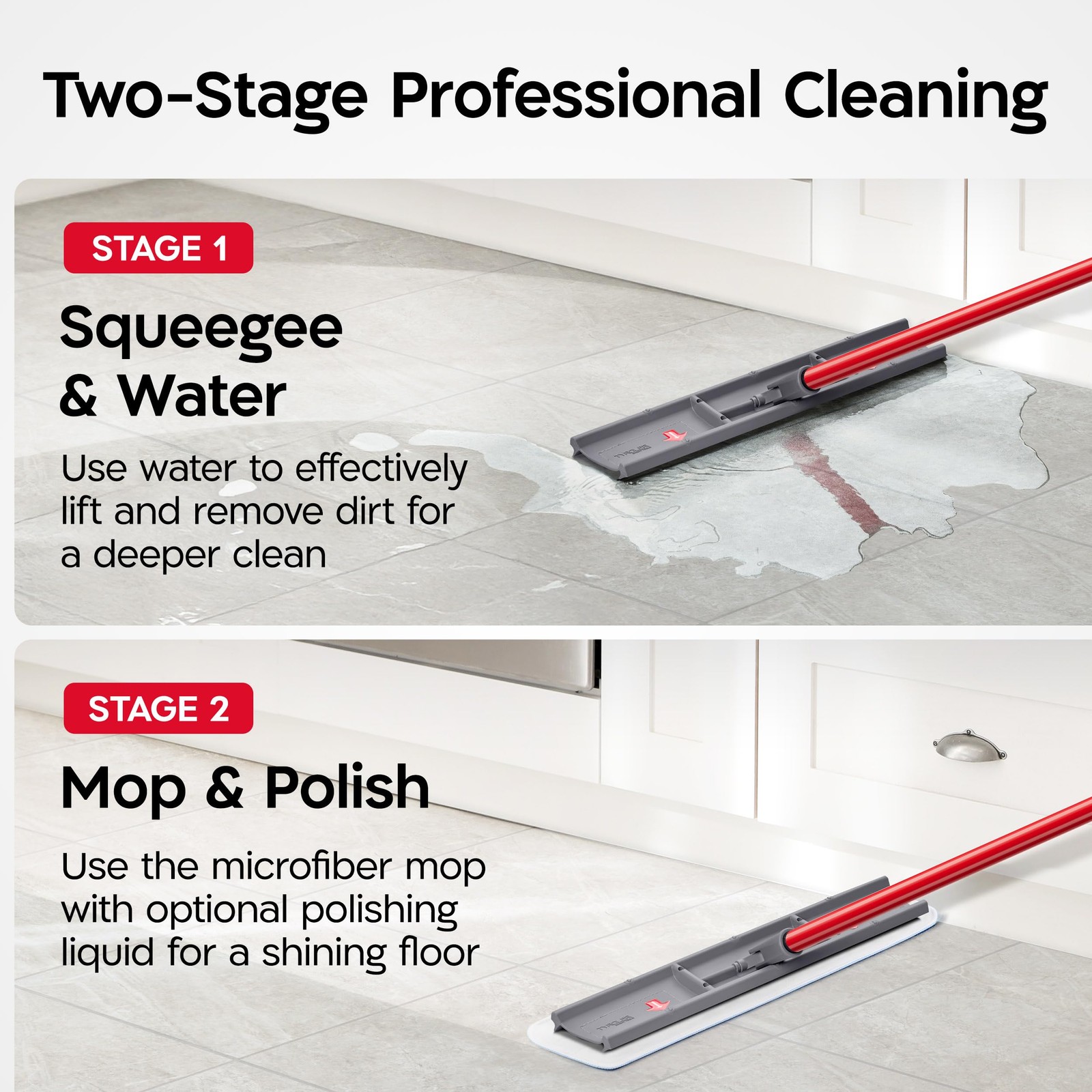 Tyroler Heavy Duty Floor Squeegee for Concrete Floors | 16.5″ Squeegee for Fl…