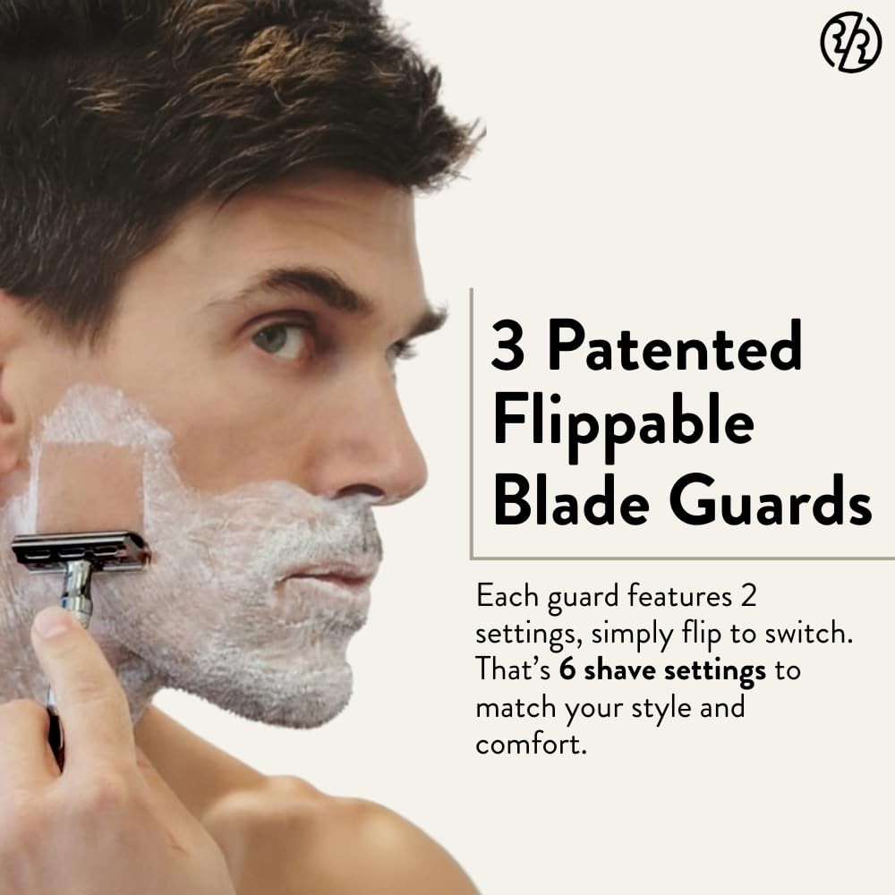 ROCKWELL RAZORS 6C Gunmetal Chrome Safety Razor With 6 Adjustable Shave Settin