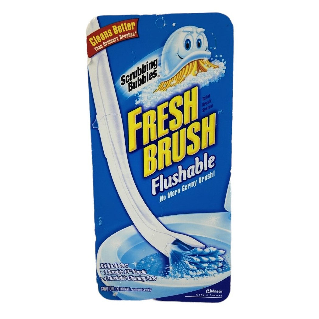 Scrubbing Bubbles Fresh Brush Starter Kit Toilet Discontinued Flushable Pads