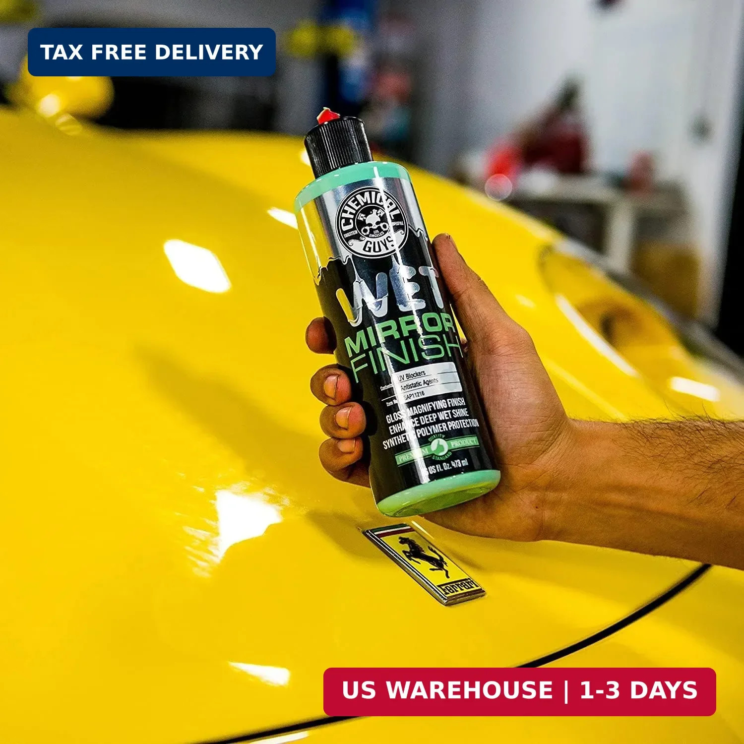 Chemical Guys Wet Mirror Finish High Gloss Glaze – Reflective Shine Enhancer & C