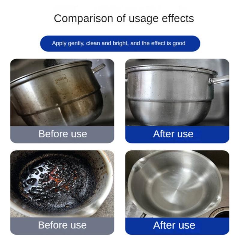 Gel pot bottom cleaner—removes heavy oil stains, polishes cookware to shine