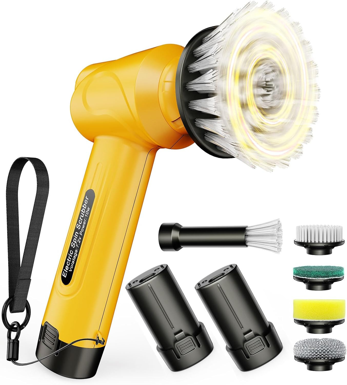 Qimedo Battery Electric Spin Scrubber Q4, Handheld Scrubber for Cleaning with Di