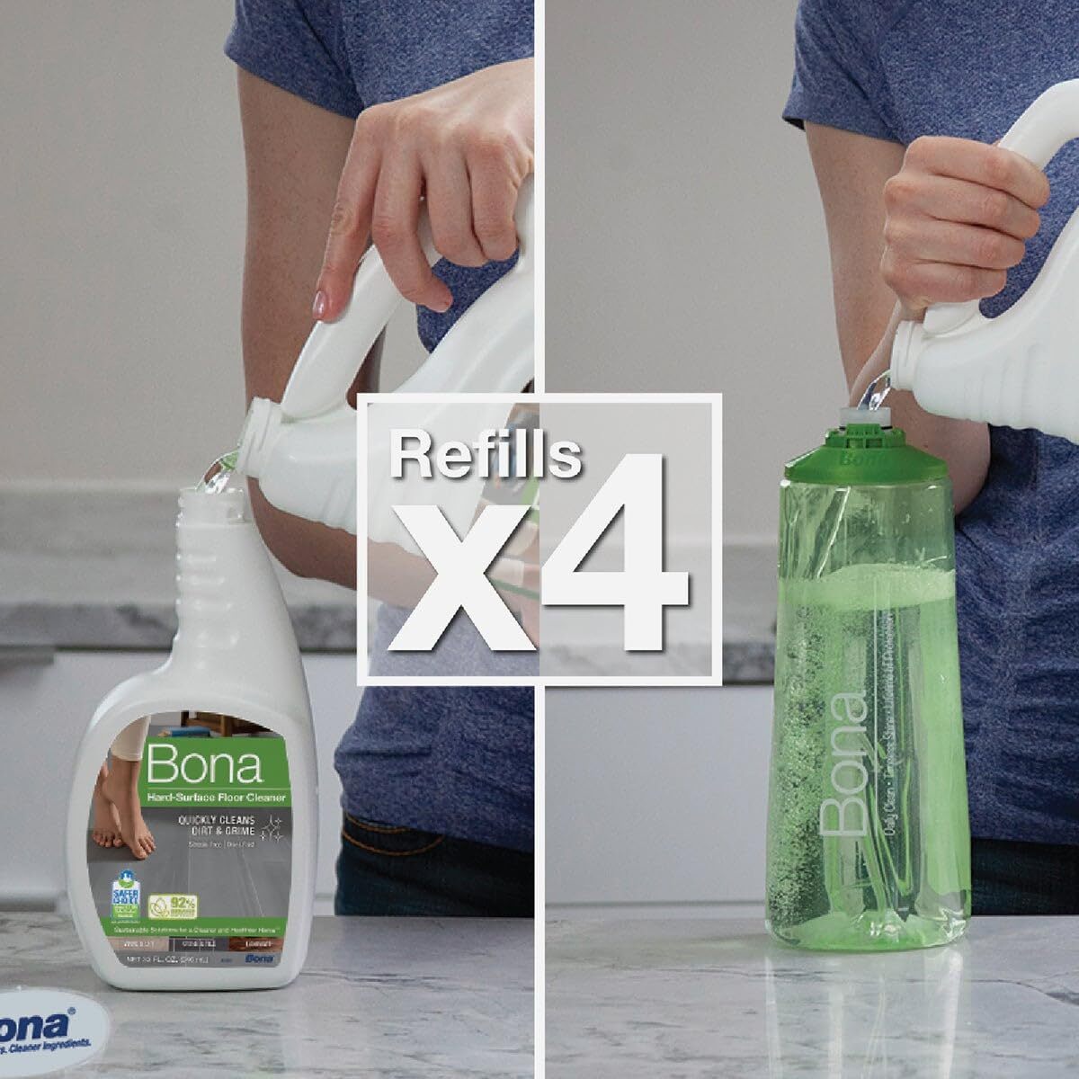 Bona Kemi 160 Oz Stone and Laminate Floor Cleaner Refill Eco Friendly Safe