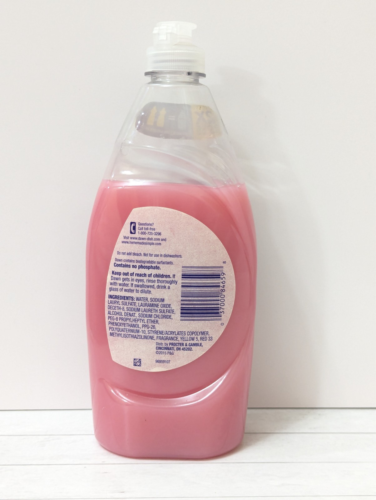 Dawn Ultra Hand Renewal Dish Soap Pomegranate Splash Olay Pink 18 fl oz 90% Full