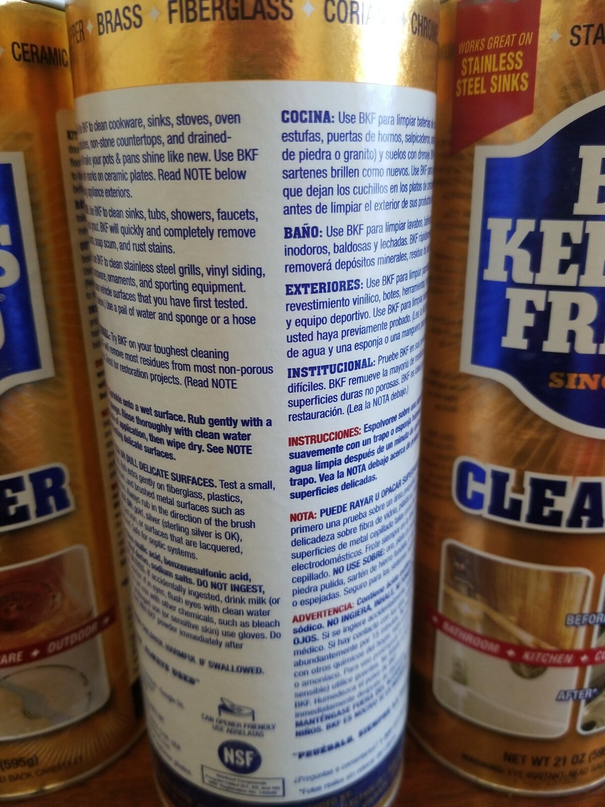 (FOUR CANS) BAR KEEPERS FRIEND MULTI-PURPOSE CLEANSER CLEANS 21 oz NSF APPROVED
