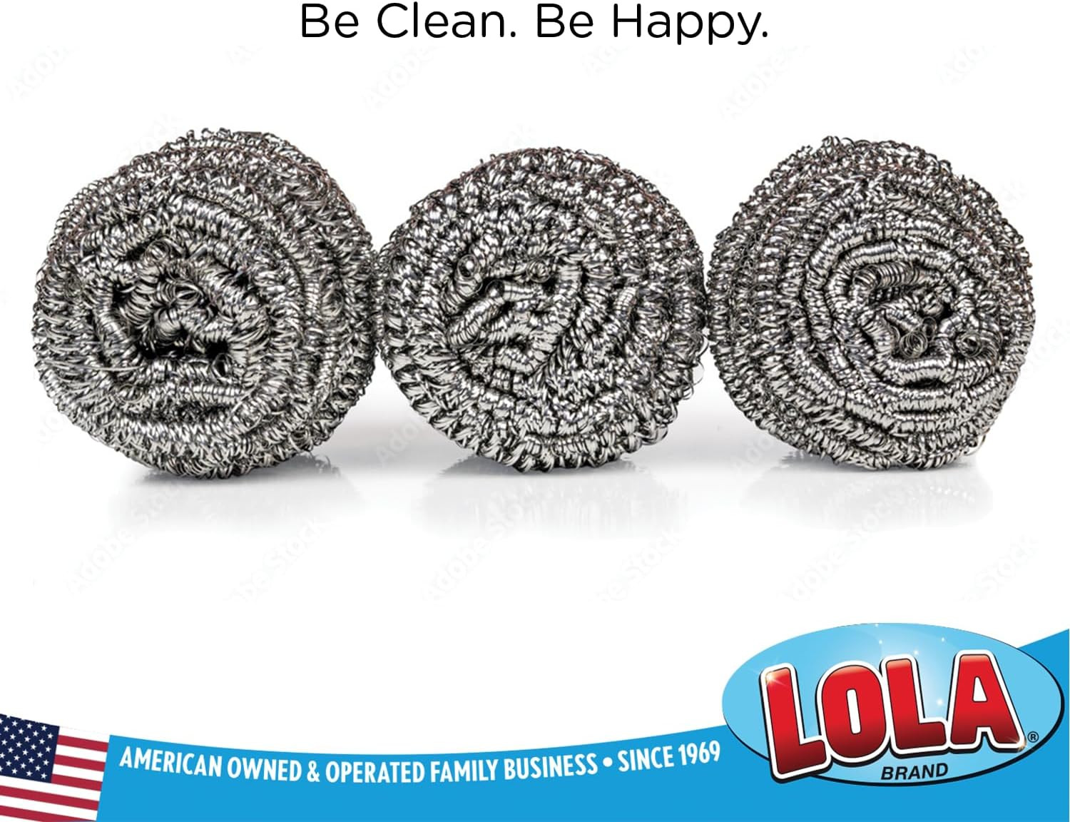Stainless Steel Wool Scourer -Jumbo Sized- 35 Grams, by LOLA, Curled Flat Wire,