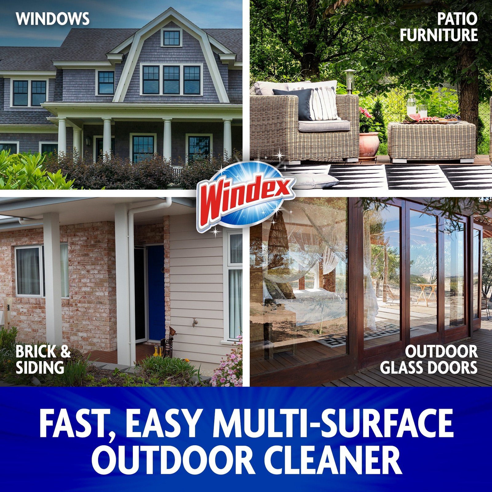 Windex Outdoor Window Cleaner, Concentrated Cleaning Sprayer for Garden Hose