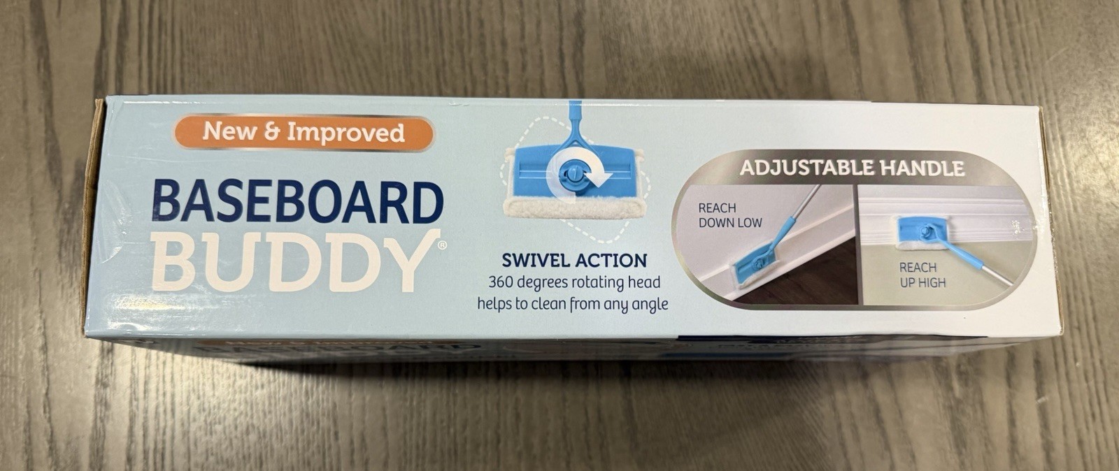 Baseboard Buddy Cleaning Tool With 4 ft Handle & 3 XL Reusable Pads