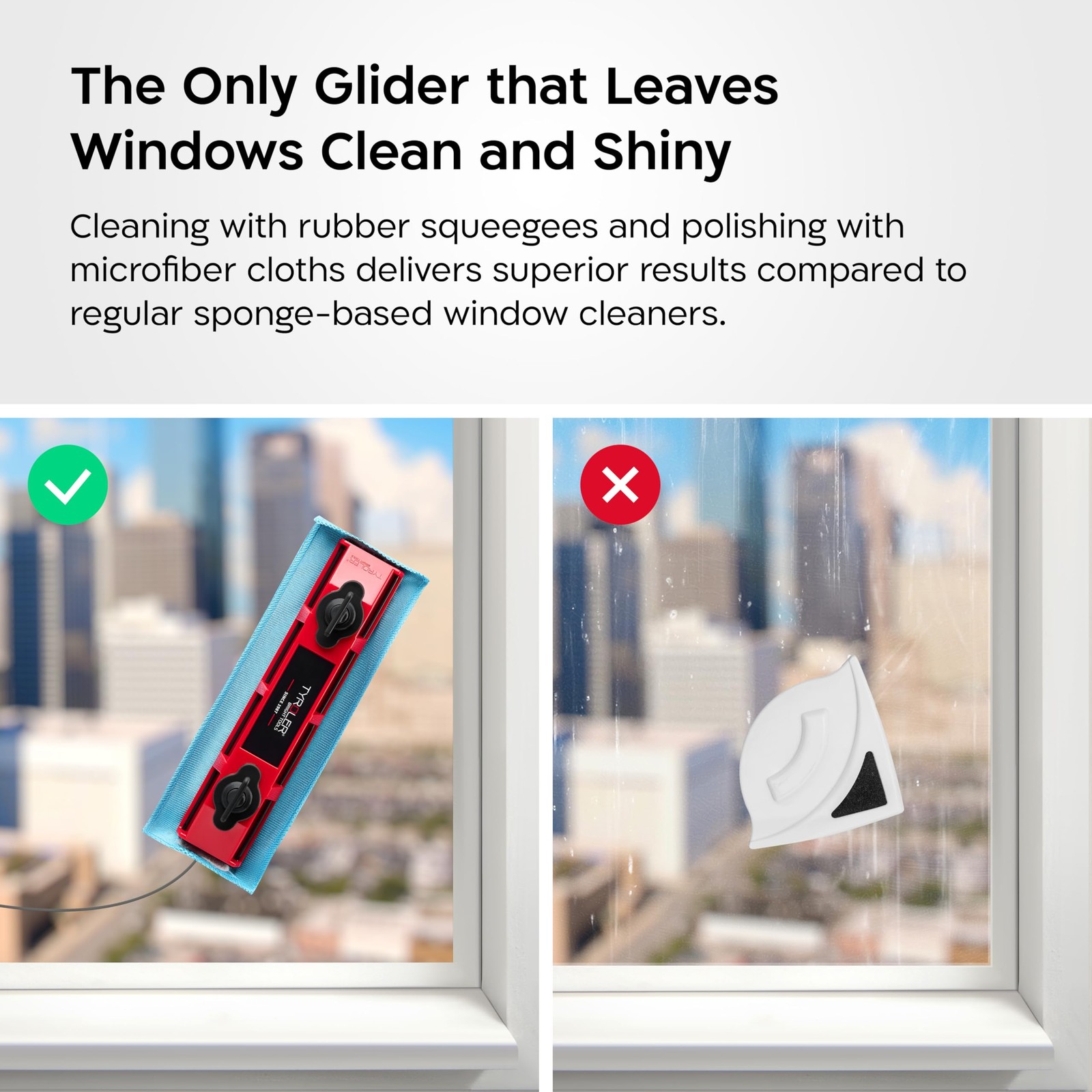 Tyroler Outside Magnetic Window Cleaner Tool | The Glider D-2 AFC Double-Side…