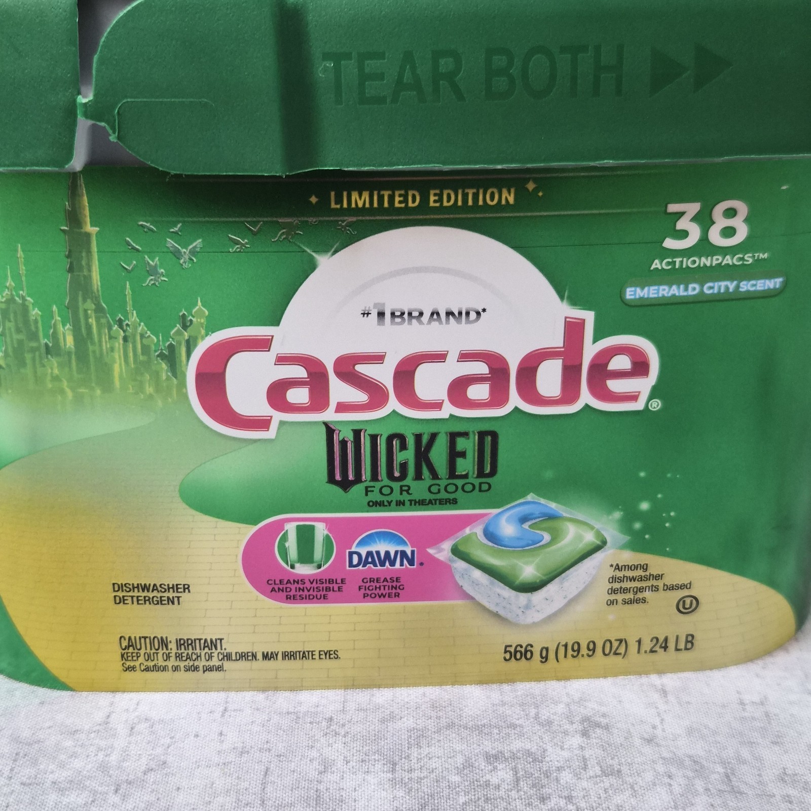 Cascade Actionpacs 38ct Wicked For Good Limited Edition Dishwasher Detergen Pods