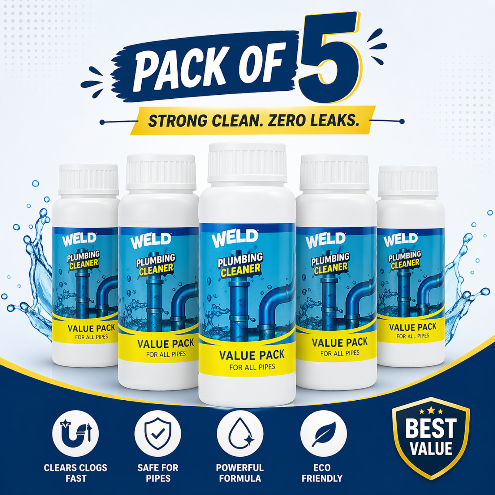Pack Of 5 Wild Tornado Sink And Drain Cleaner