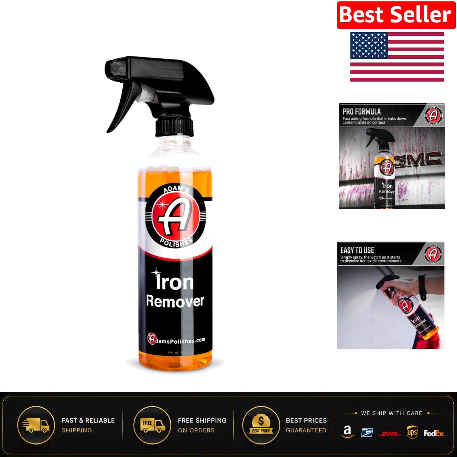 16oz Adam’s Iron Out Fallout & Rust Remover – Citrus Scent for Easy Application