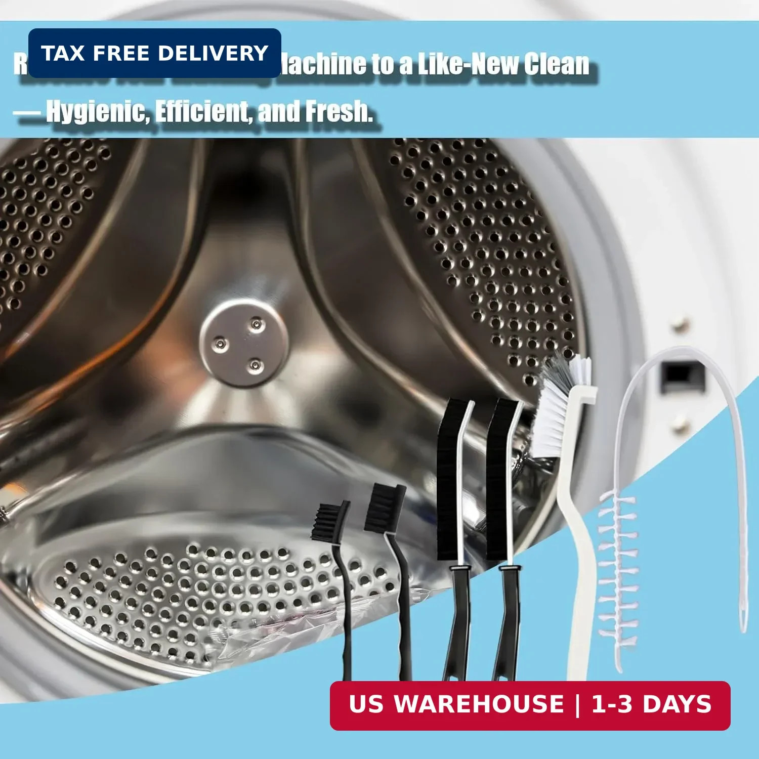 Washing Machine Cleaning Brush,Dryer Vent Cleaner Kit,Crevice Brush for Bathroom