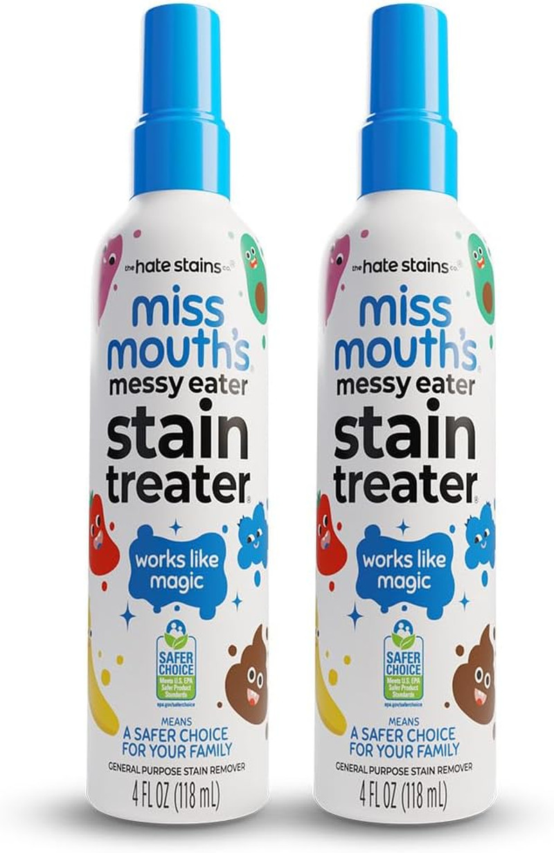 Miss Mouth’s Messy Eater Stain Treater Spray 4oz 2-Pack Baby Food Grease Remover