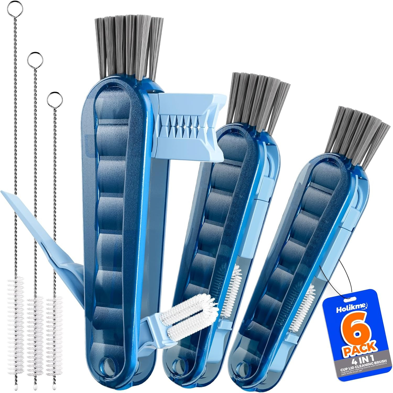 6 Pack Cup Lid Cleaning Brushes Straw Bottle Gap Crevice Kitchen Clean Set Home!