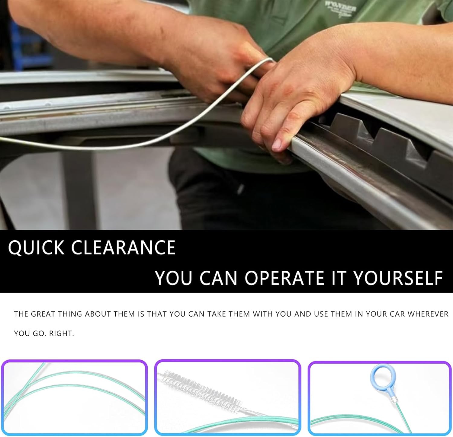 1 Pcs Sunroof Drain Cleaning Tool, Long Wire Brush Sunroof Drain Cleaning Tool f