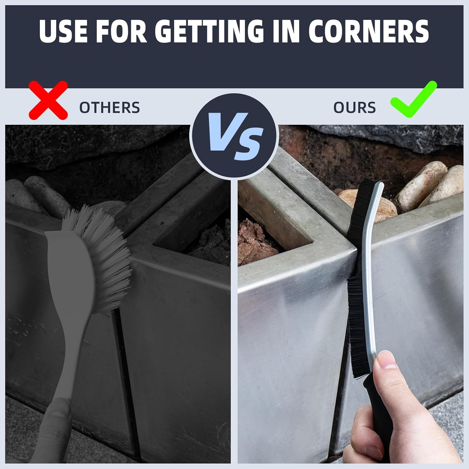 Hard Bristle Crevice Cleaning Brush – Home Cleaning Tools, Multi-Purpose Crevice
