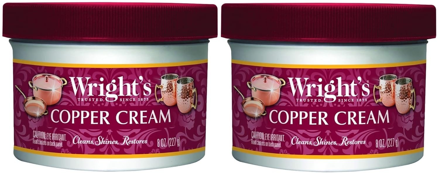 Wright’s Copper, Brass Cream Cleaner – 8 oz, (2 PACK SET)