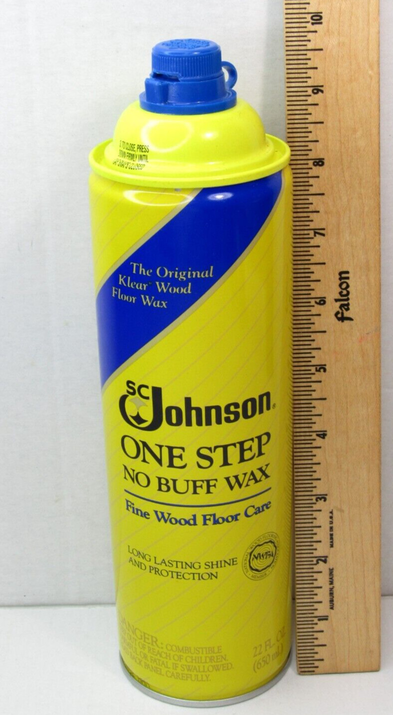 Vtg SC Johnson One Step No Buff Wax 1988 Fine Wood Floor Care 22oz Discontinued