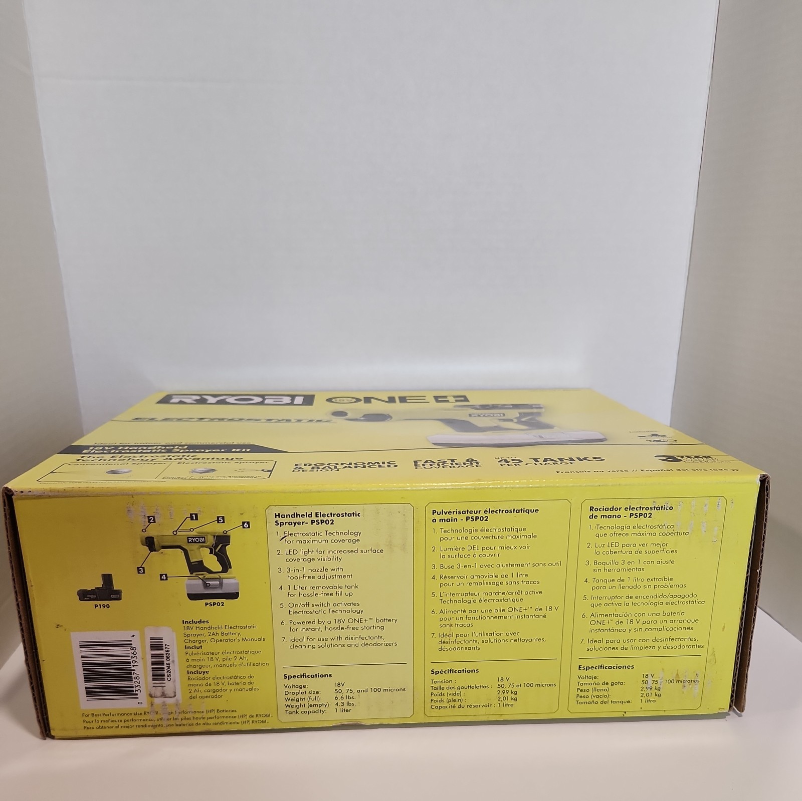 Ryobi 18V ONE+ Handheld Electrostatic Sprayer Kit WITH BATTERY AND CHARGER