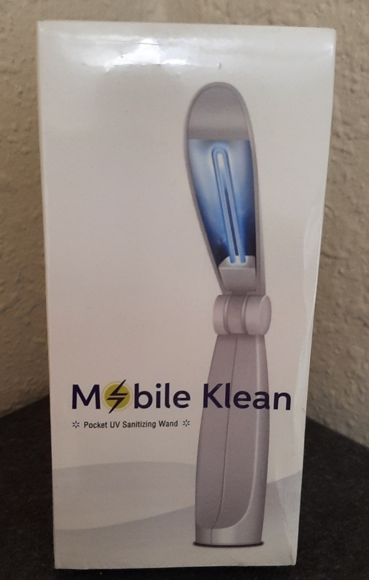 Mobile Klean Portable Sanitizing Wand- New in box and plastic packaging.