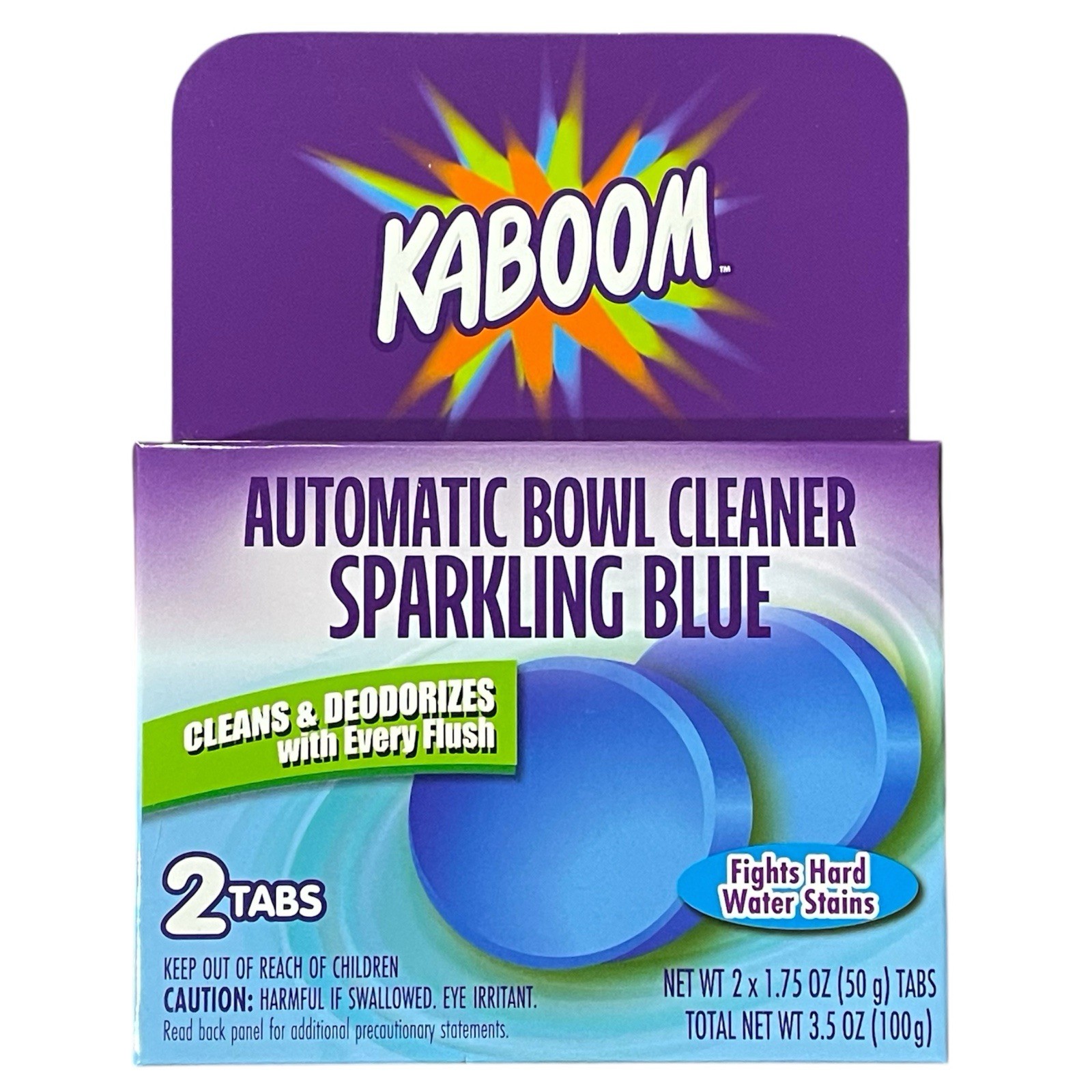 KABOOM Automatic Toilet Bowl Cleaner & Deodorizes Blue 2Tabs/Box New Lot Of 3