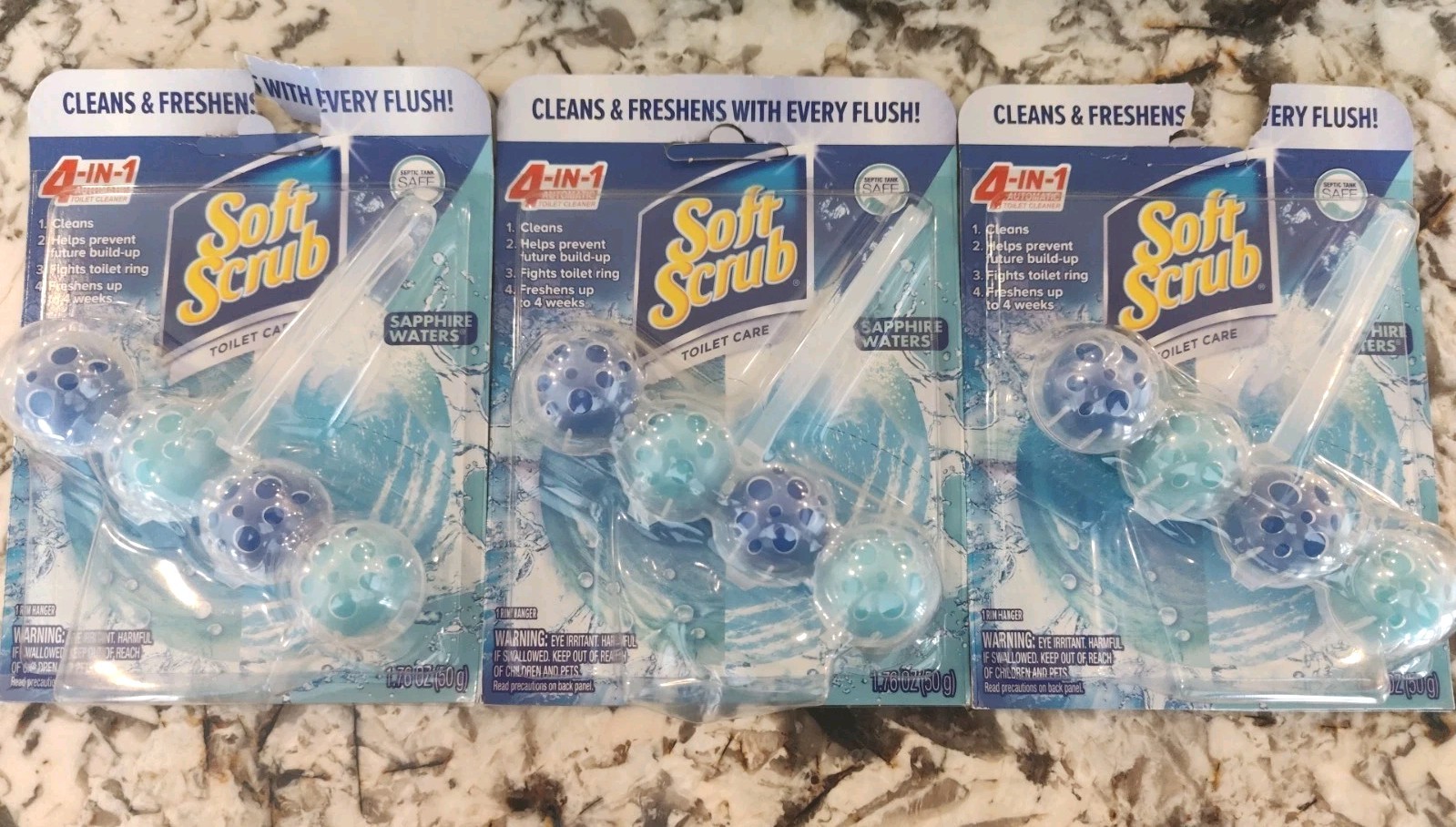 Soft Scrub 4-in-1 Toilet Care Sapphire Waters Scent Toilet Bowl Cleaner 3 Pack