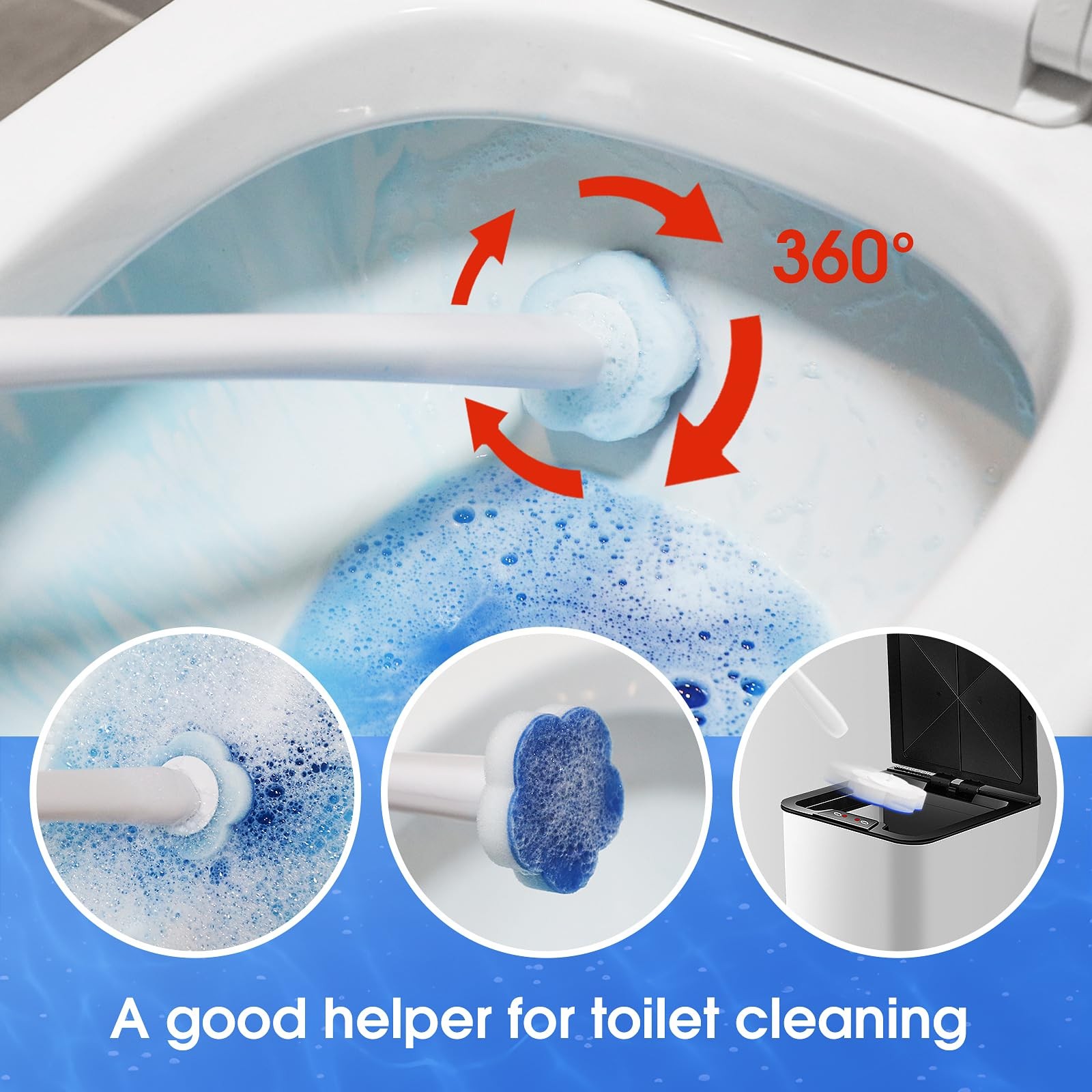 Disposable Toilet Bowl Brush With 40 Toilte Wand Refills Toilet Bowl Cleaner Wan