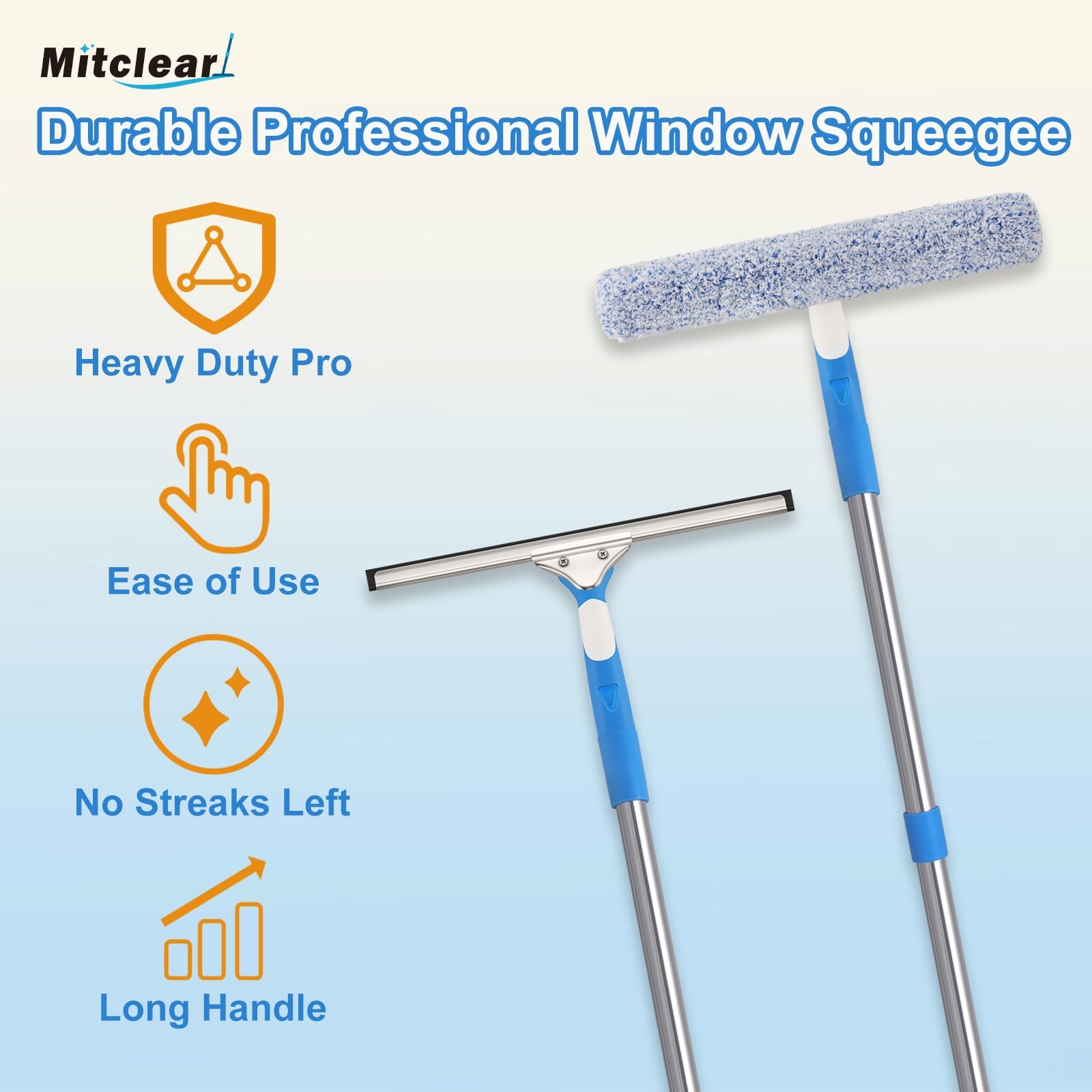 77” Professional Squeegee Window Cleaner Tool with Extension Pole, Car Winds…