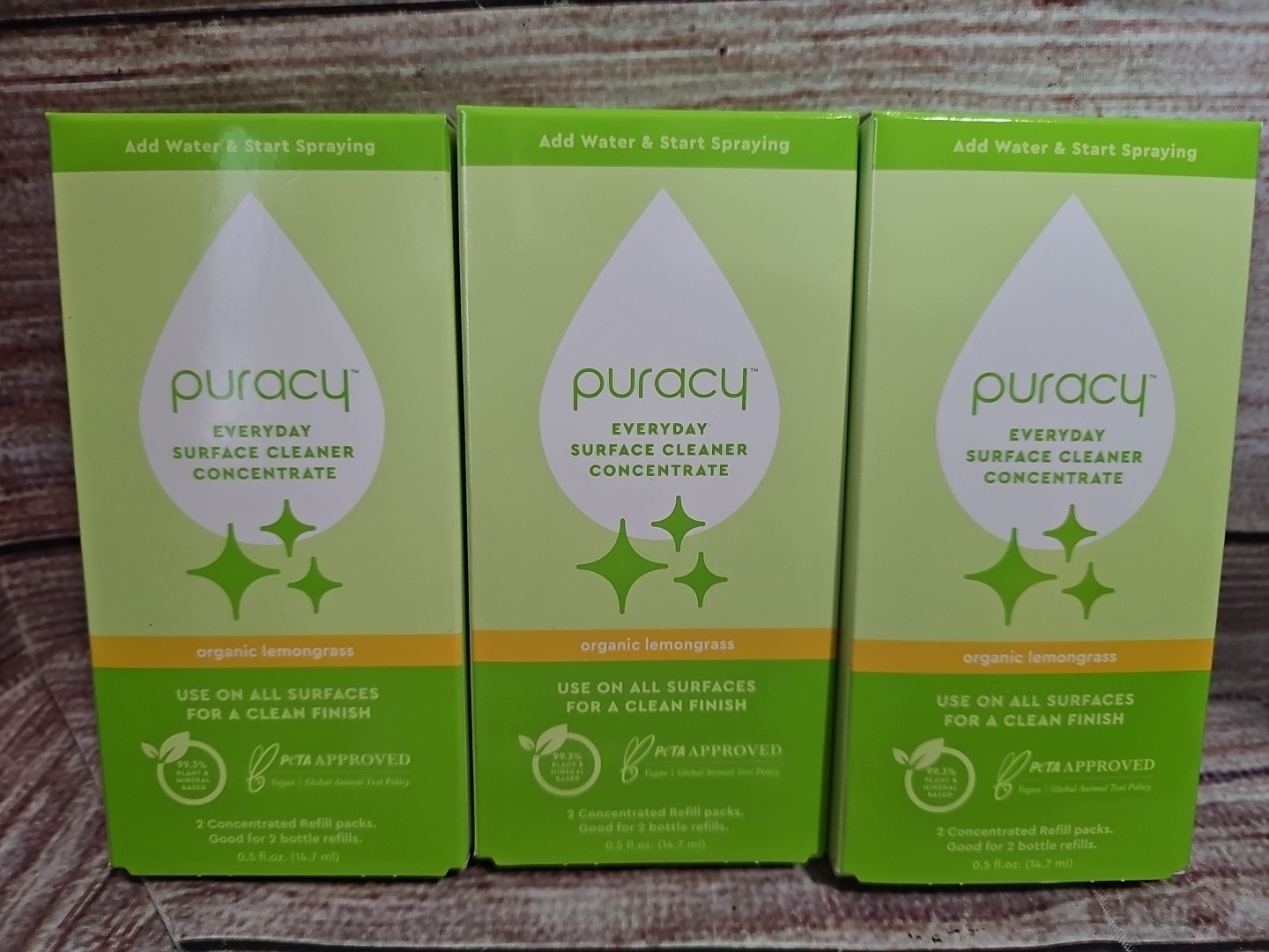 6x Puracy Plant Based Surface Cleaner Concentrated Refill Packets