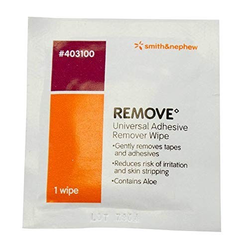 Adhesive Remover Wipes 50 Count Gentle Painless Residue Cleaner with Aloe