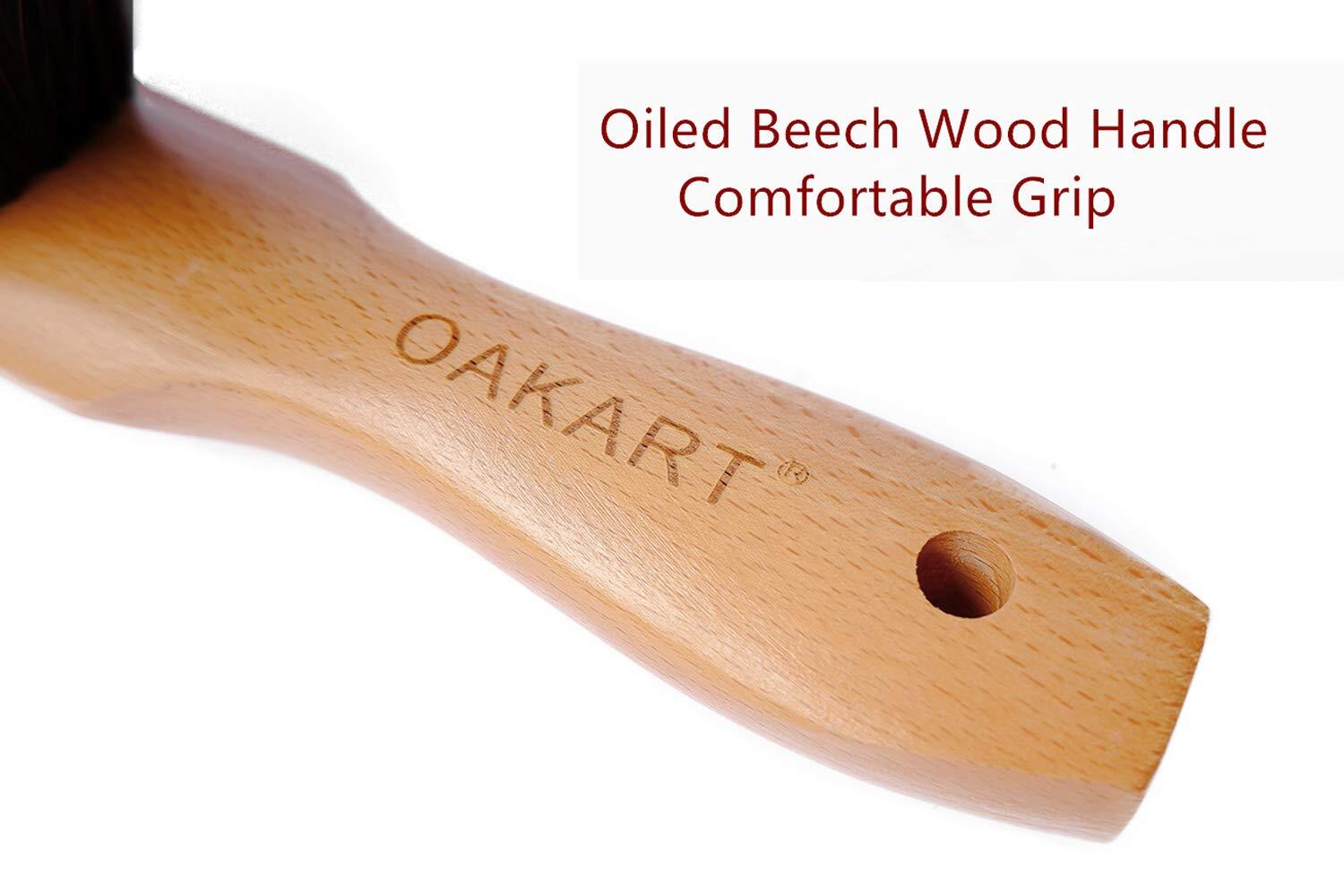 Hand Brush Soft Bristle With Oiled Beech Wood Handle 14 Inch Long brown