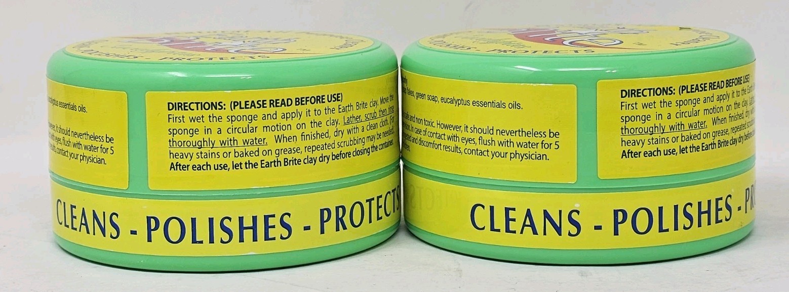 2 x’s Earth Brite Natural All Purpose Cleaner Eucalyptus 10.5 oz w/ Sponge NEW
