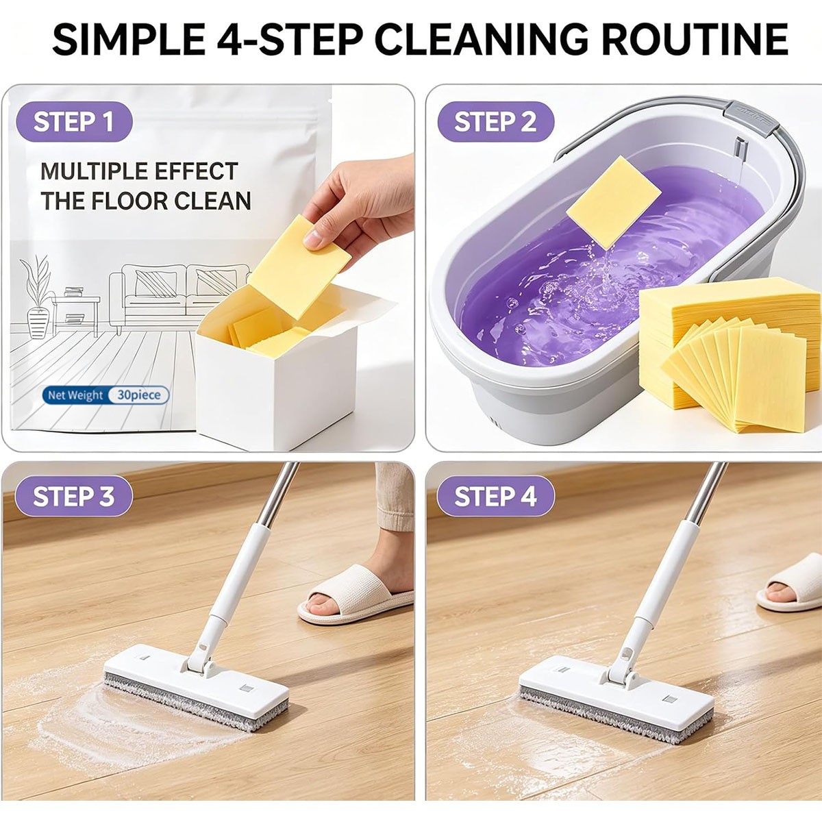 150Pcs Floor Cleaning Tablets Multi-surface,Streak-Free Floor Mopping Solution
