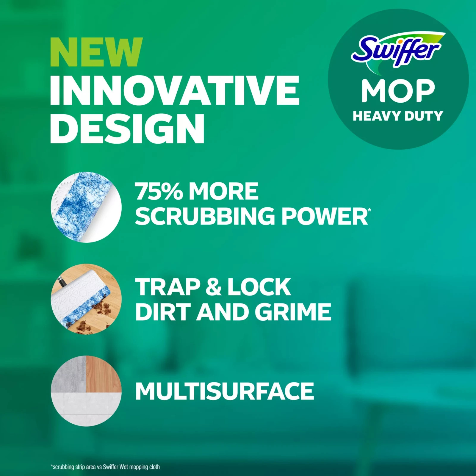 Swiffer Heavy Duty Wet Pad Mopping Cloth Refills, Lavender, 54-count