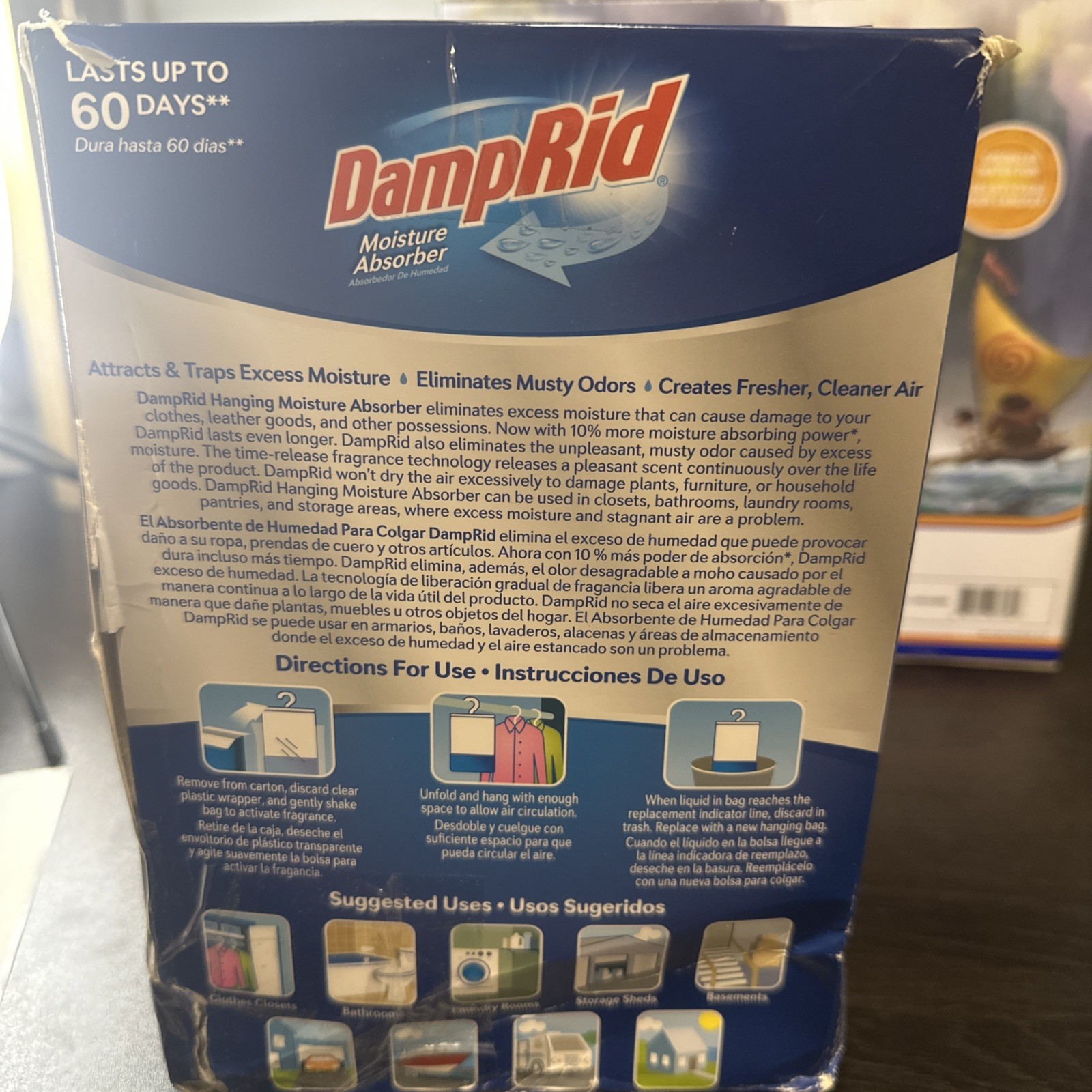 DAMPRID Hanging Moisture Absorber Bag Pure Linen 3 Bags NEW – Sealed Box