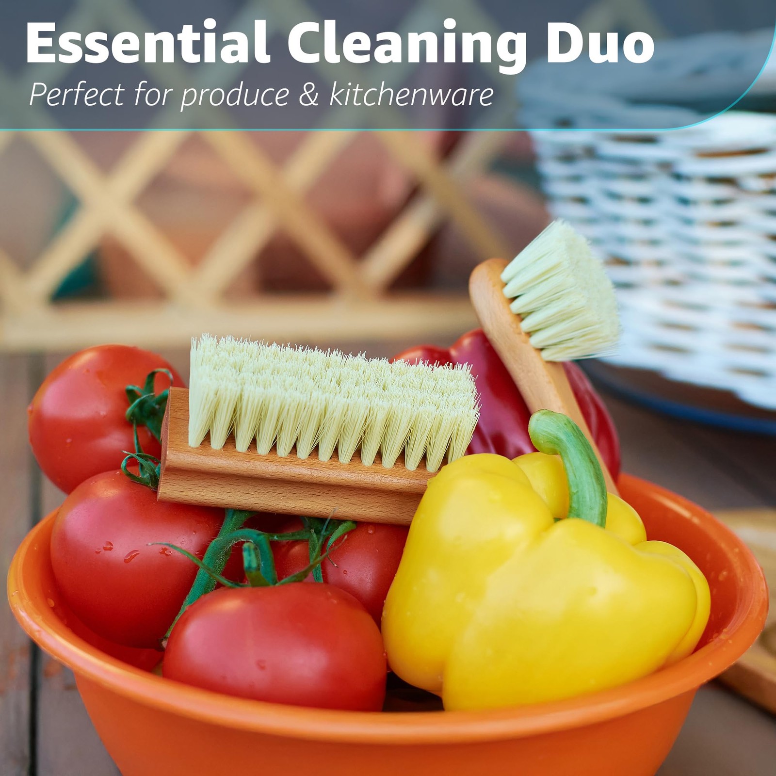 Vegetable Brush Set of 2 Fruit and Vegetable Brush Scrubber for Food, Potato…