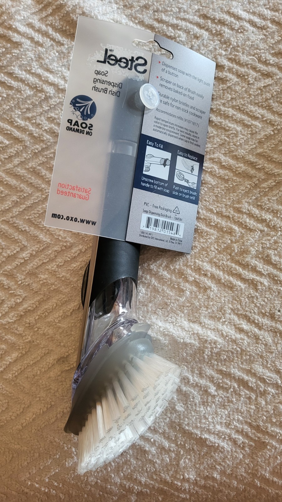 OXO Steel Soap Dispensing Dish Brush 10 in 10 In, Stainless