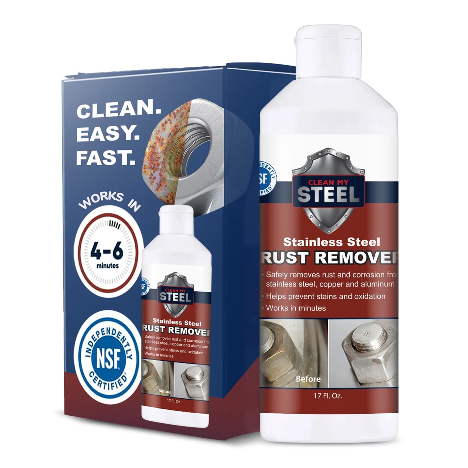 Stainless Steel Rust Stain & Cleaner, NSF Approved Safe for Food Areas. Non-S…