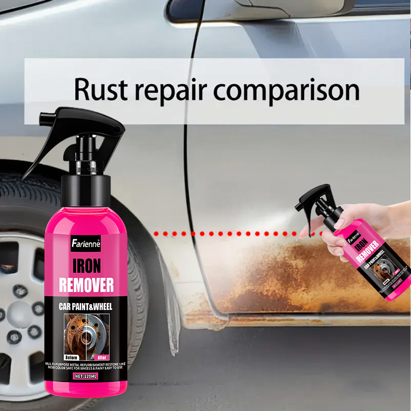 Farienne 120ml Iron Remover Spray Car Wheel Rust Remover Paint Cleaner Brake Dis