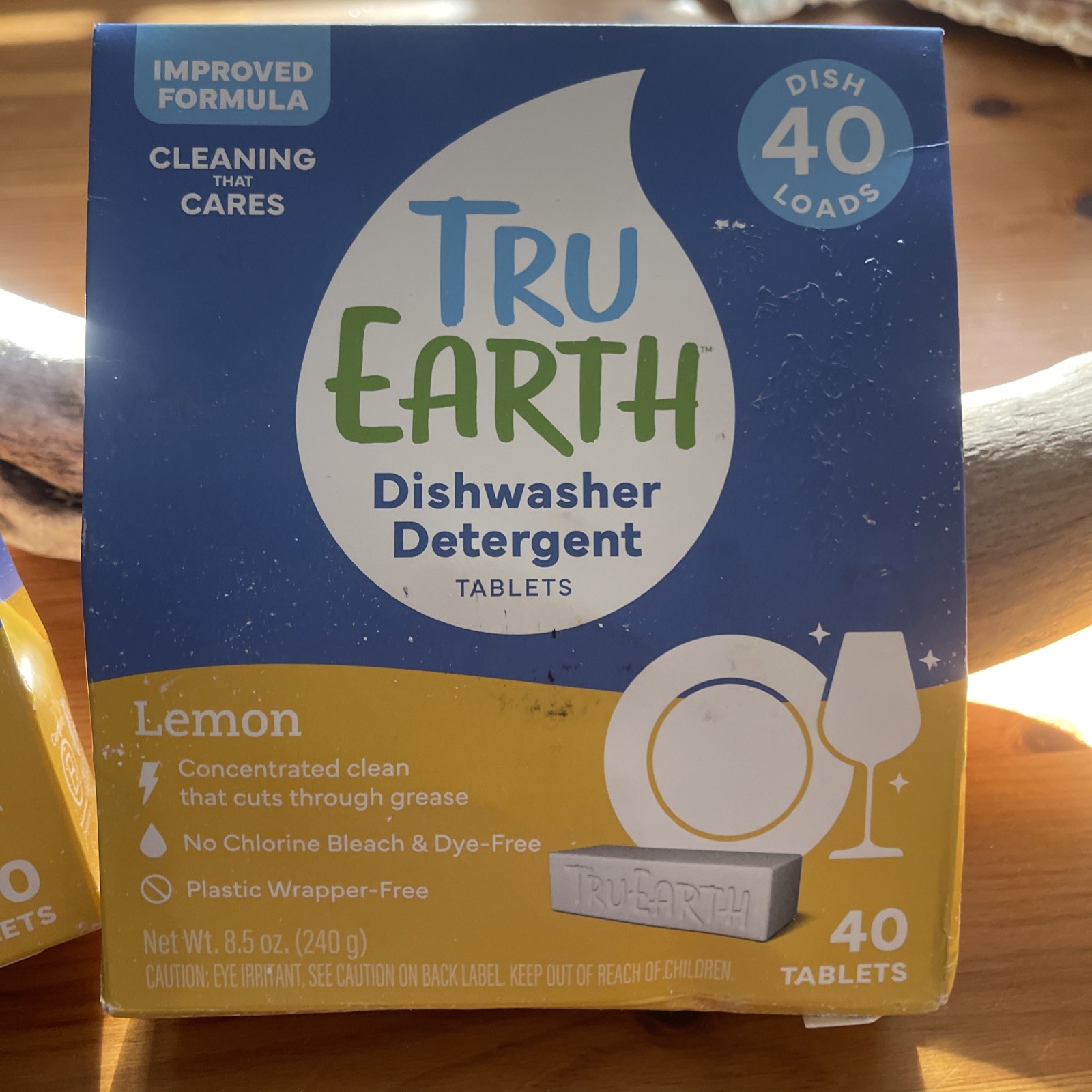 Tru Earth Dishwasher Detergent Tablets Lemon Scent 40 Tablets Cuts Grease X(2)