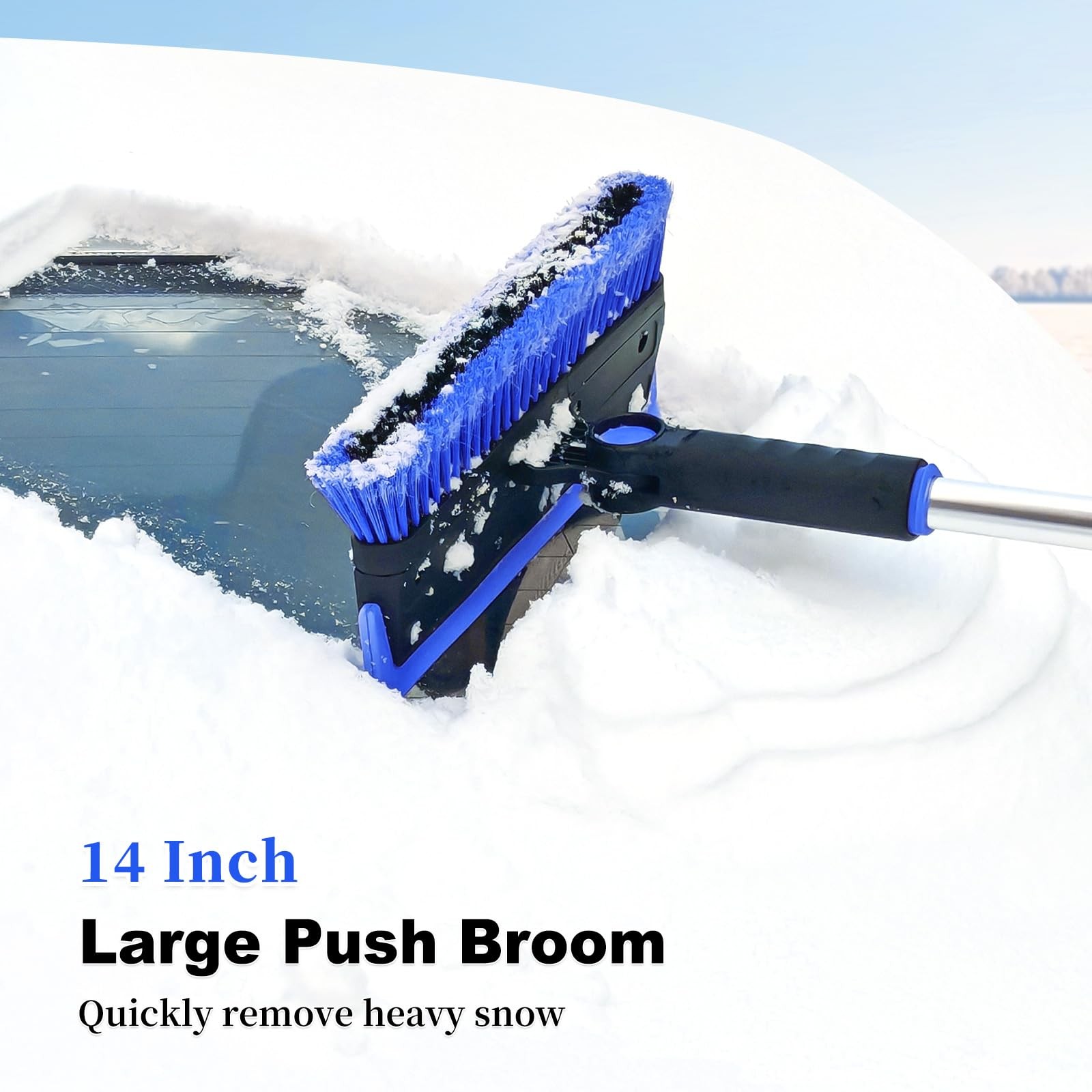 Heeya 56 Inch Truck Snow Brush And Ice Scraper Long Handle Heavy Duty Snow