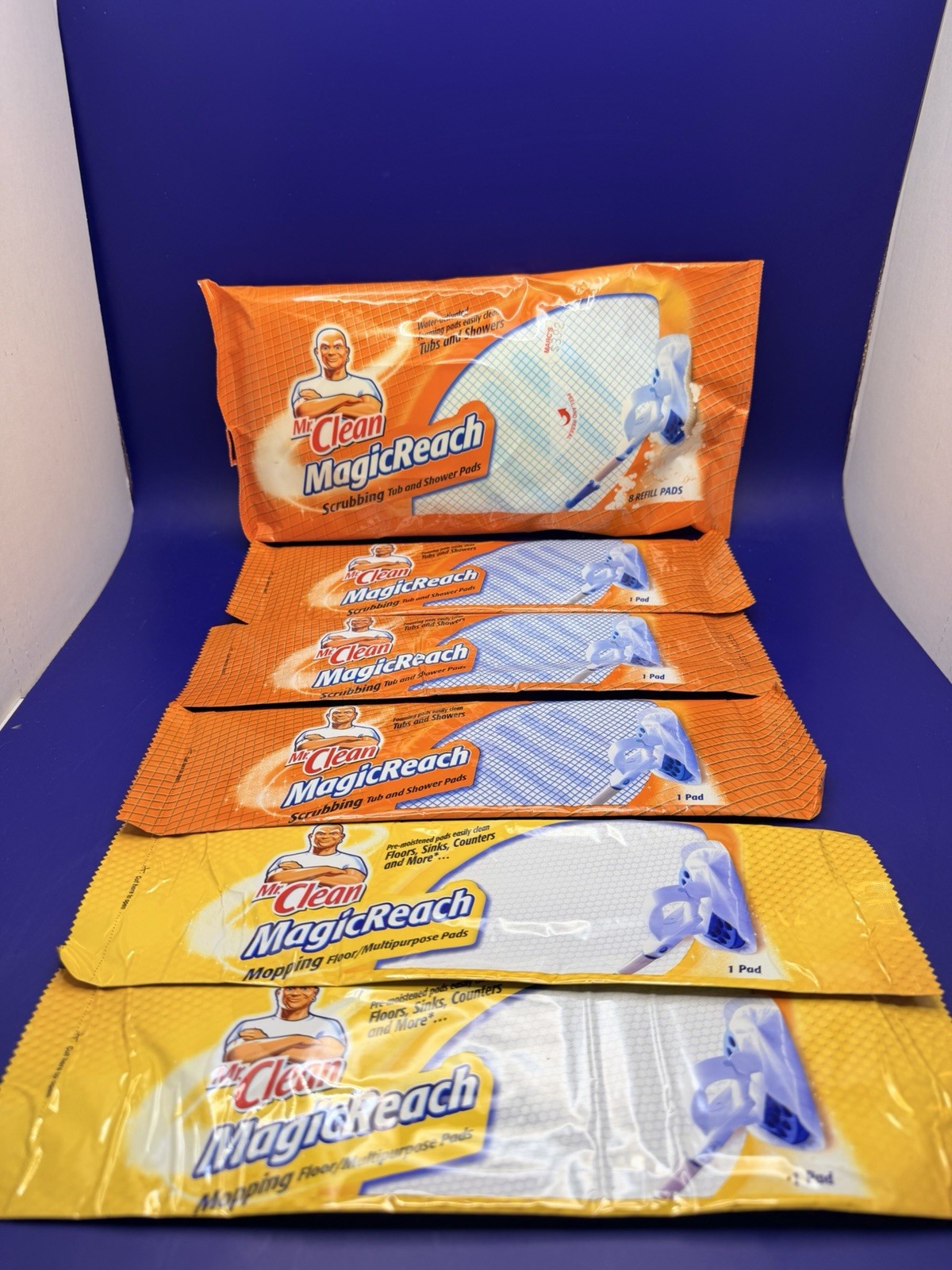 Mr. Clean Magic Reach Refill Pads Mop Scrubbing Tub & Shower Pads NEW Huge Lot