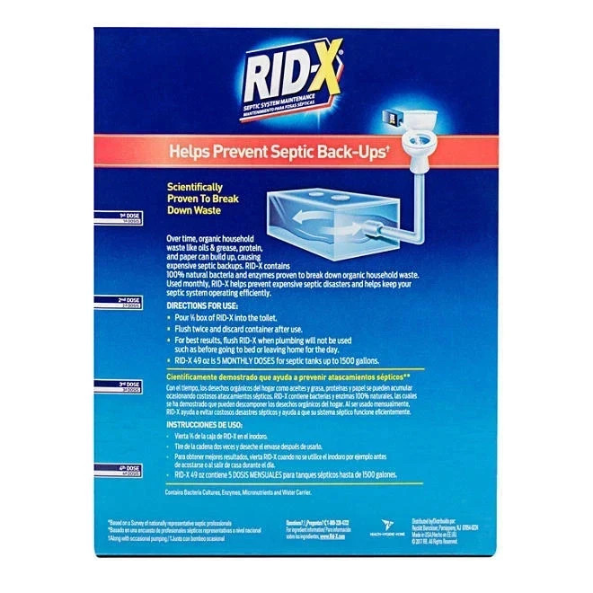 2 PACK – RID-X Septic Treatment, 5 Month Supply Powder 49 oz (Total 98 oz)