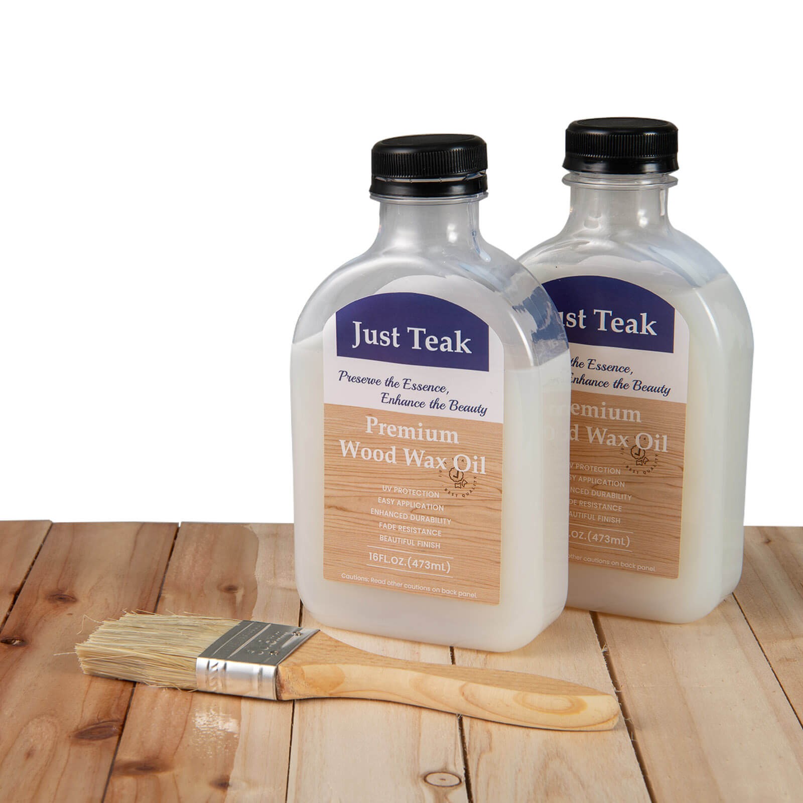 2 Packs Wood Wax Oil Cleaner & Brightener for Furniture Teak Care Kit