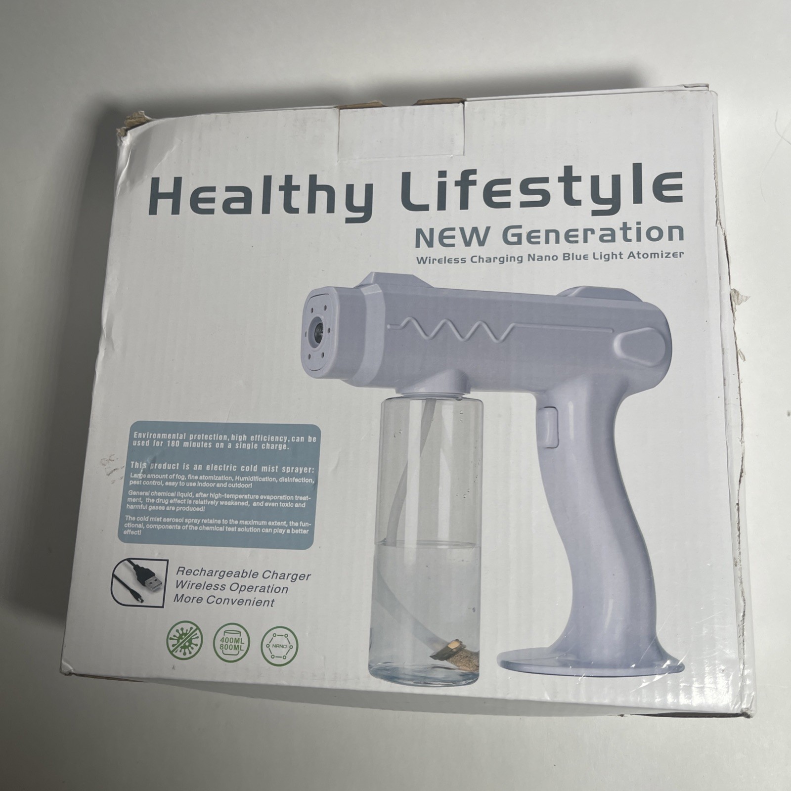 ion New Generation Wireless Blue Light Nano Disinfection Gun Blue Atomanizer