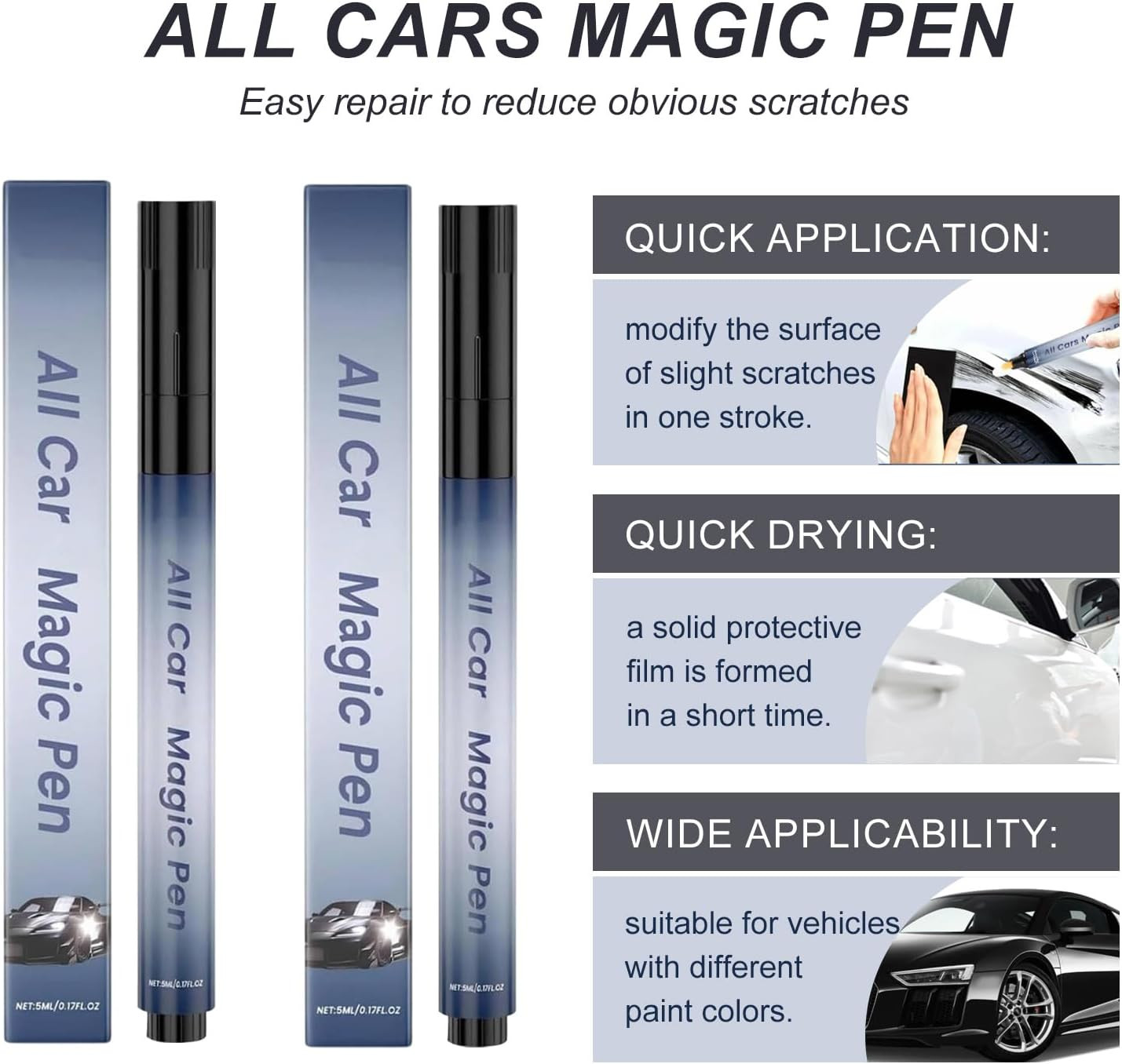 All Car Magic Pen, Magic Car Scratch Removal Pen, Lasting Car Scratch Remover, Q