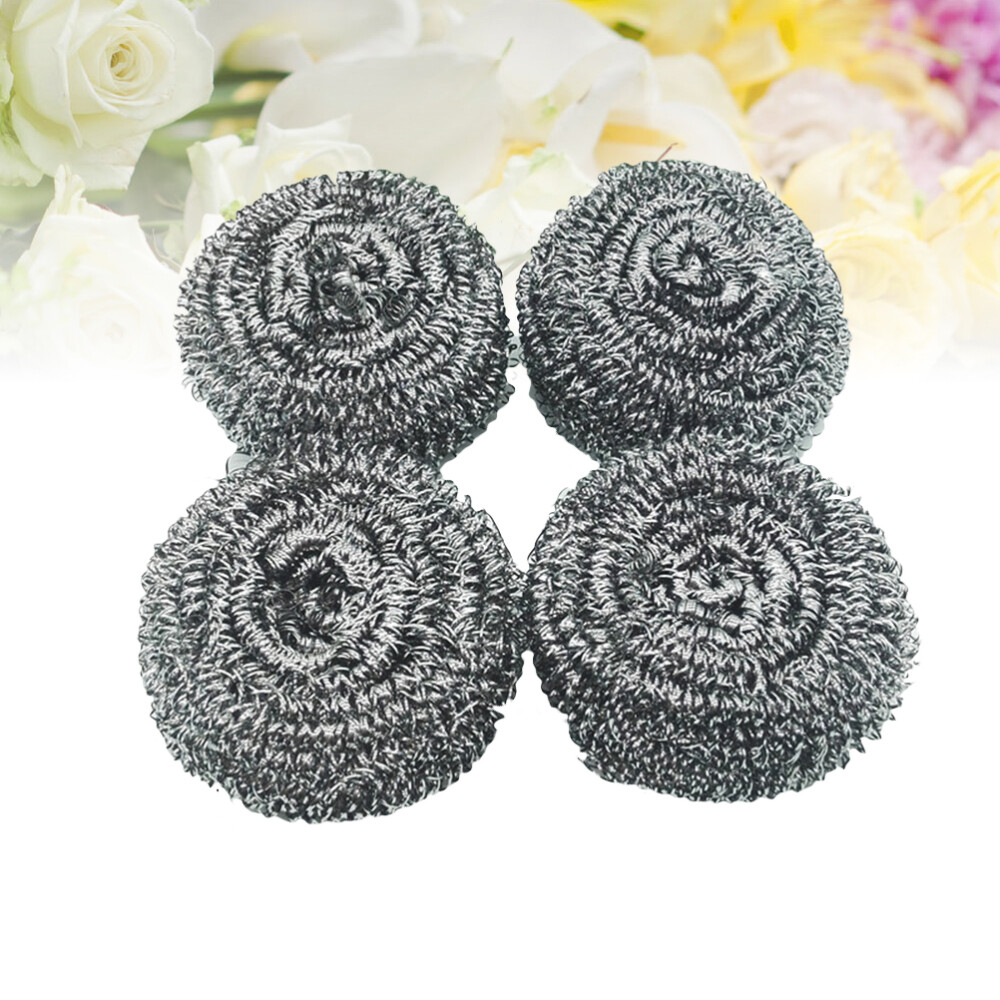 4PCS Stainless Steel Sponges Scrubbers Washing Utensil Cleaner for Pot Bowl Pan