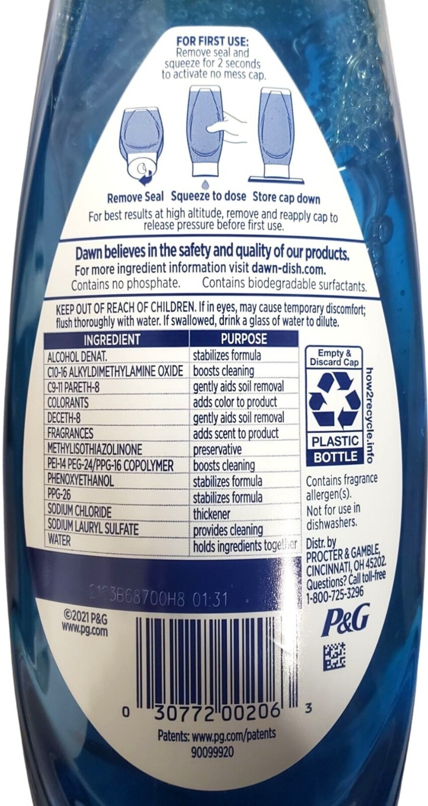Dawn EZ-Squeeze Ultra Dishwashing Liquid Dish Soap, Original Scent, 14.7 fl oz